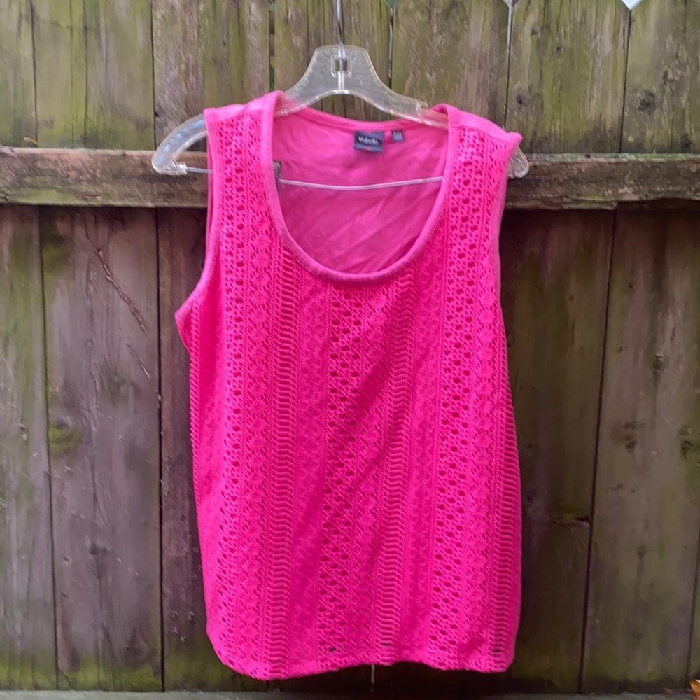 Pink knit double layer top sz. XL